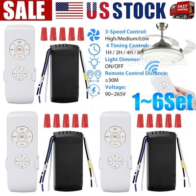 Universal Ceiling Fan Lamp Light Remote Control Receiver Kit Timing Wireless 15M