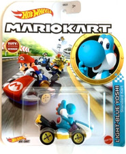 NEW Hot Wheels Mario Kart LIGHT BLUE YOSHI STANDARD KART Mariokart 1:64 Scale