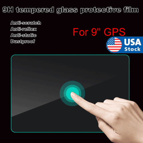 9" Tempered Glass Film Car Radio Stereo GPS Navi Touch Screen Protector Sticker