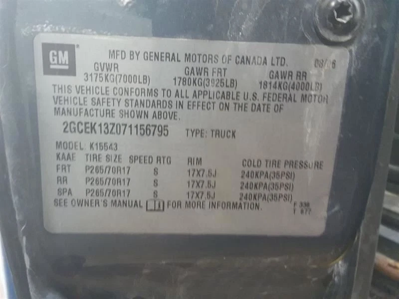 Cinturón de seguridad delantero cubo y conductor de banco para camioneta Sierra 1500 03-07 1910333 Foto 3 de 4