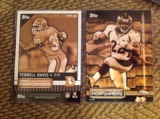 C J Anderson Terrell Davis Broncos 03/10 made 2015 Topps Past & Present 5x7 Gold