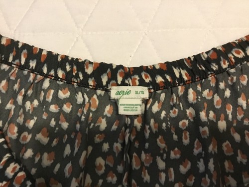 Pantalones Cortos Aerie Lounge Satén Encaje Borde Marrón/Blanco/Negro Para Mujer XL Parte Inferior de Pijama - Imagen 4 de 5