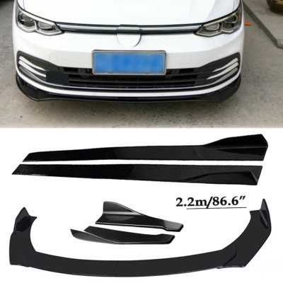 Front Bumper Lip Spoiler Splitter 86.6'' Side Skirt Body Kit For Volkswagen T