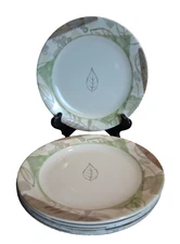 Corelle 6pc Salad/Bread/Dessert  7.25"  Plates 'Textured Leaves' Off White