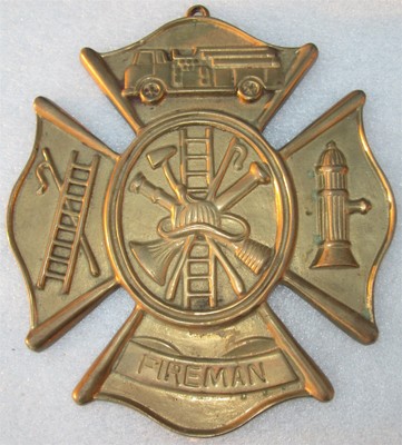 FIREFIGHTER MALTESE CROSS Wall Plaque -Valor Honor,Service Courage Dedication