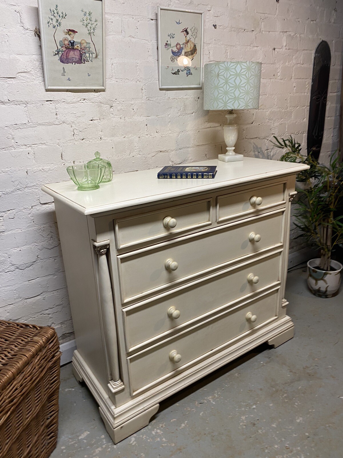 Vintage style chest of drawers habitat bedroom storage white stylish
