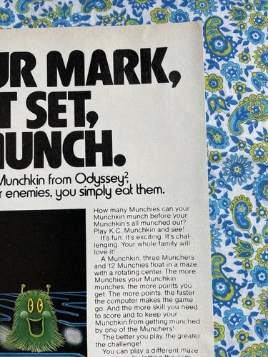 Vintage 1981 Odyssey 2 Gaming System mit KC Munchkins Game Print Ad - Bild 3 von 7