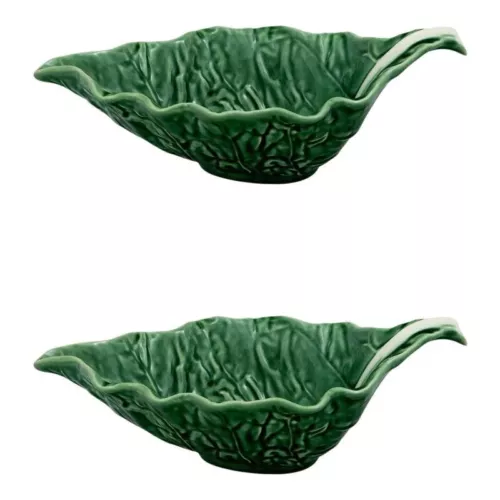 Bordallo Pinheiro Cabbage Gravy Boat - Set of 2