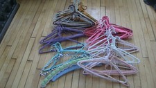 Vintage 50s 60s Crochet Clothes Hangers Lot 51 Assorted Colors Hippie Boho MCM