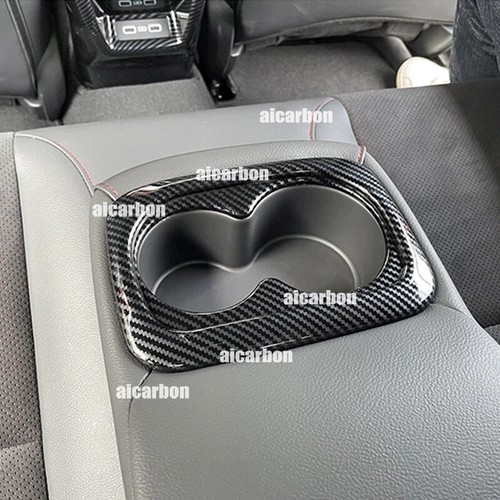 1x Carbon Fiber Style Rear Armrest Box Cup Holder Trim For Honda Civic 2022-2024 - Picture 3 of 9