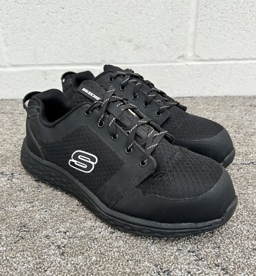Skechers Men's Work Shoes Athletic Slip Resistant Alloy Toe Steel Plate 10  US