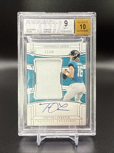 2021 NATIONAL TREASURES TREVOR LAWRENCE TRUE RPA /99 BGS 9 AUTO 10