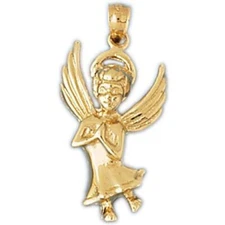 New 14k Gold Angel Charm Pendant