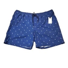 Goodfellow Co Mens Swim Trunks Blue Flamingo Print XXL Quick Dry 7 Inch Inseam