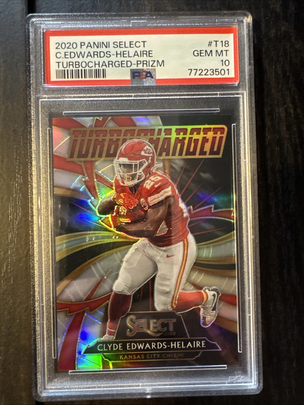 Clyde Edwards-Helaire Panini Select Turbocharged #T18 Prizm