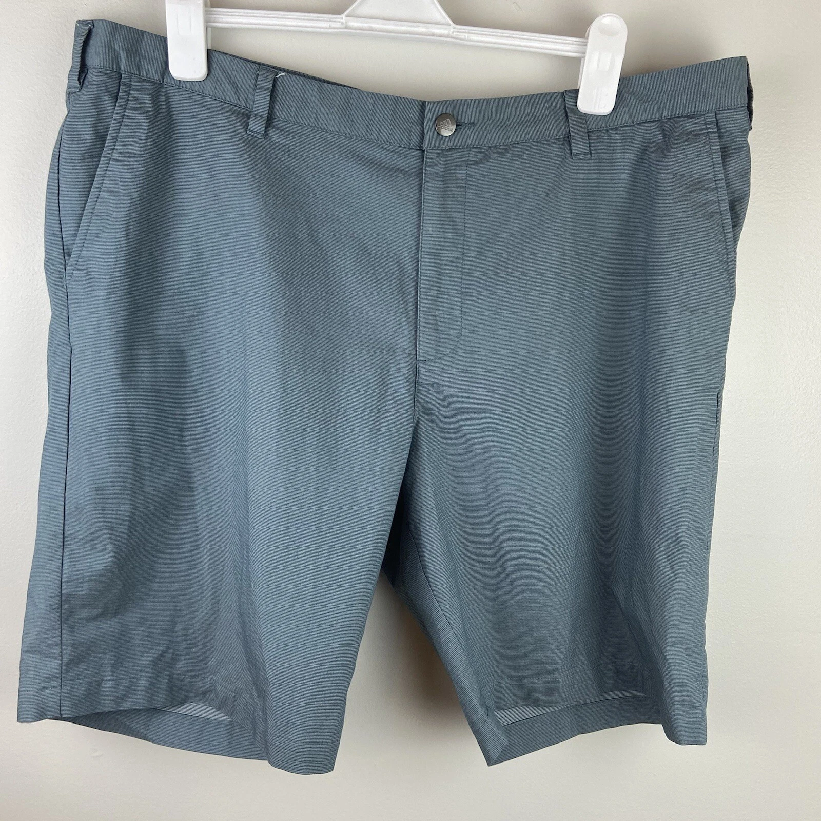 Pantaloncini Adidas blu per il tempo libero chino davanti piatto quattro tasche uomo taglia 42