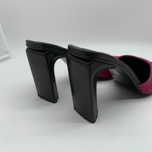 VTG Y2K 90s Buffalo heels mules shoes EU 39 UK 6 VGC cowhide pink heels - Picture 8 of 12