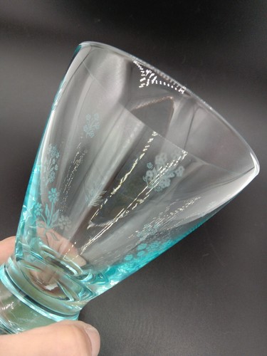 Vntg 5 Fostoria Blue Intimate Pattern Needle Etched Tumblers Rare Find! - Picture 2 of 4