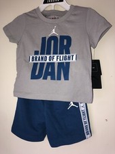 Air Jordan Infant Short Set NWT Size 12 Months Blue And Gray.