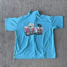 Vintage King Louie Bowling Shirt. XL, Blue Button Up Short Sleeve