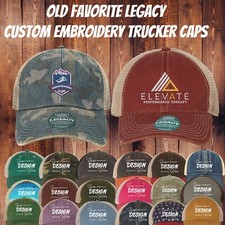 OFA Legacy Logo Personalizado Textos Costura Logo Textos Antiguas Gorras de Camionero