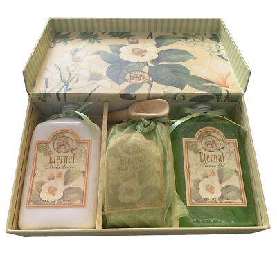 RARE Michel Design-Works ETERNAL Bath Set Lotion SeaSalts ShowerGel DISCONTINUED