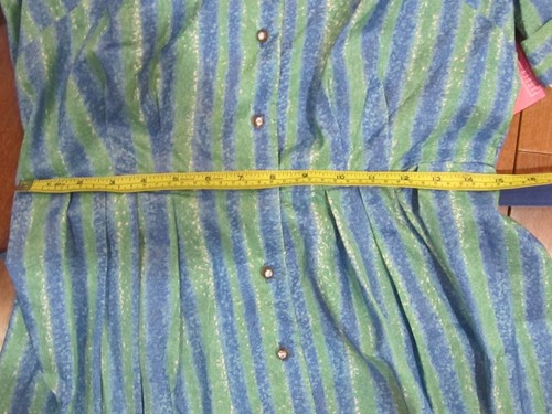 VTG Cay Artley 40s 50s Printed Dacron A line Skirt Belted Retro DRESS New w/tags - Picture 14 of 15