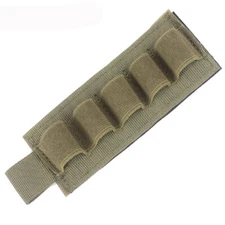 5 Round 12 Gauge Tactical Shotgun Shell Holder Card Cartridge Ammo Carrier Pouch