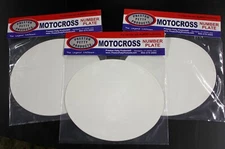 Preston Petty oval motorcycle number plates set of 3 in white