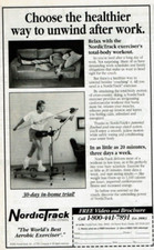 1993 Vintage Print Ad NordicTrack Choose the healthier way to unwind after work
