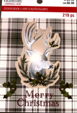 Christmas Reindeer Deer Holly Merry Noel Tags Labels Recollections Sticker Book
