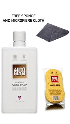 Autoglym Lederpflegebalsam GRATIS SCHWAMM + TUCH, Komplettset,  