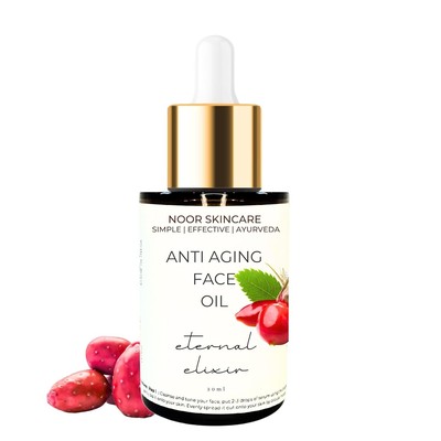 Noor Skincare Face Oil for Glowing Skin & Gua Sha Massage, 100% Natural 30ml