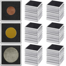 30  Adjustable Acrylic Coin Collection Cases with Sponges Coin Snap Holder USA