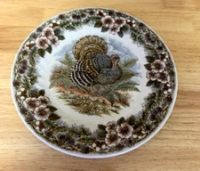 1 Dinner Plate Thanksgiving Churchill Turkey Myott Factory Illustration England