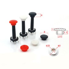Tactile Push Button Switch Cap Round Red White Black Inner Diameter 2.9mm/3.2mm