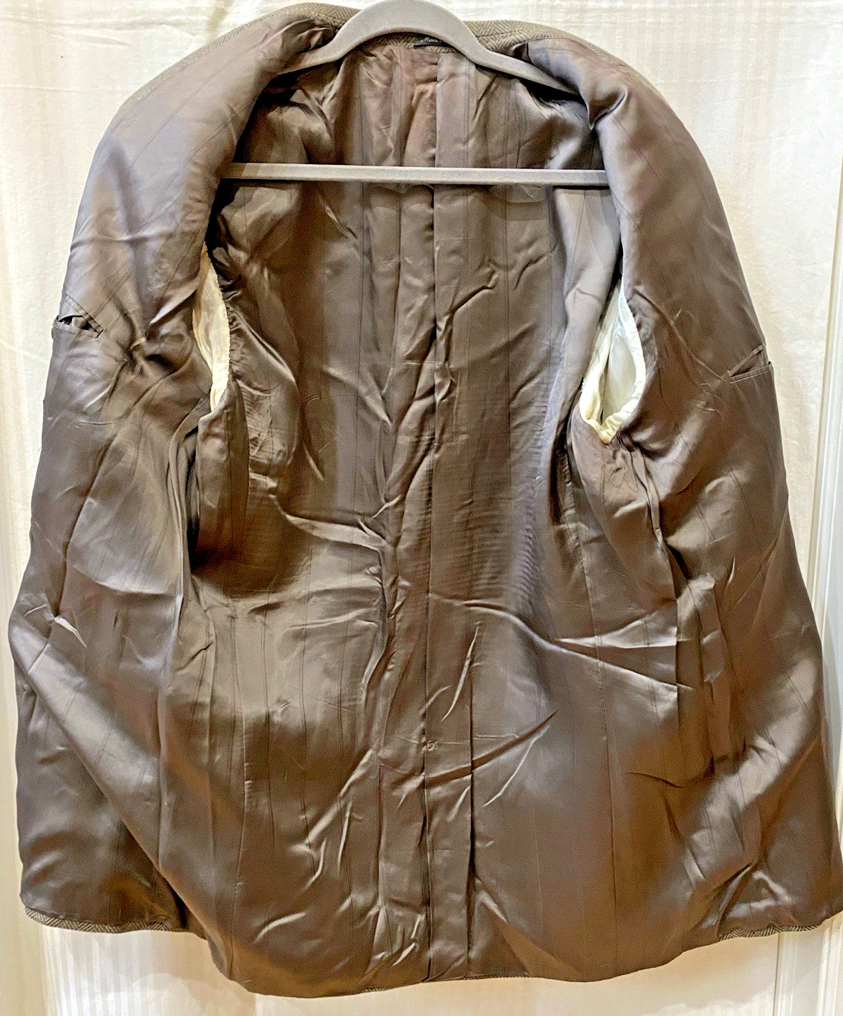 Ameri  Blazer Men 42L  Brown Herringbone Tweed Do… - image 11