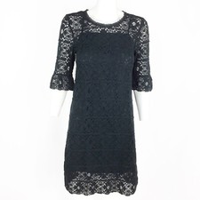 Preowned JUICY COUTURE Lace Shift Dress Black Sz 2