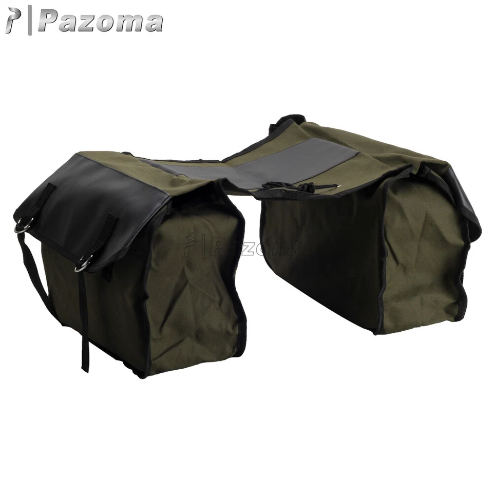 For Harley Yamaha Honda Suzuki BMW Saddle Bag Large Capacity Canvas Panniers Bag - Image 4 of 4