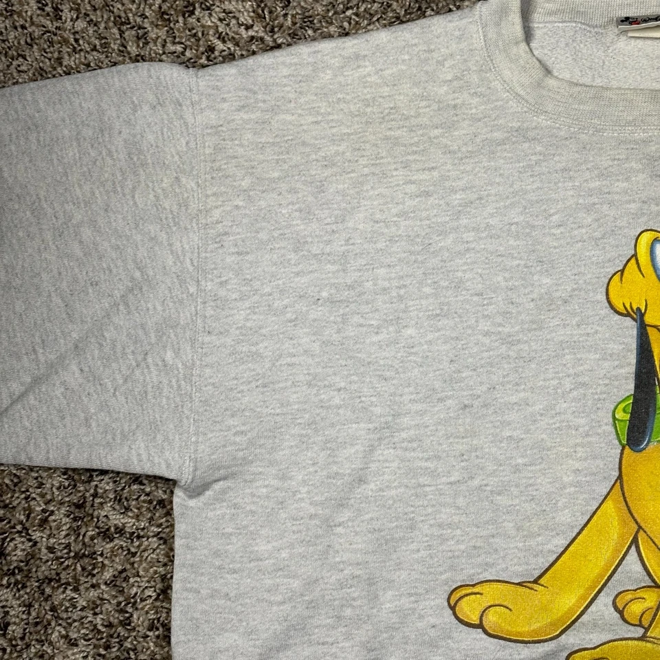 DISNEY PARK ВИНТАЖНЫЙ PLUTO СЕРЫЙ ПУЛОВЕР ТОЛСТОВКА MED 23 X 24 X 21 - Изображение 4 из 4