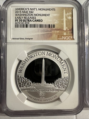 Niue 2015 American Monuments 3 Coin Silver NGC PF70 Ultra Cameo Early Release - Picture 4 of 7