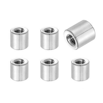 6x Edelstahl 304 M5x0,8mm Rundmutter für Kupplung, 10x8mm (ØxH)