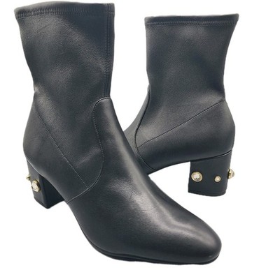 Stuart Weitzman boots Women Black Jeweled Siggy Leather Sock Bootie Size 10 NEW