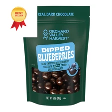 Dark Chocolate Dipped Blueberries 5 oz (Pack of 1), Made 5 Ounce 1) 