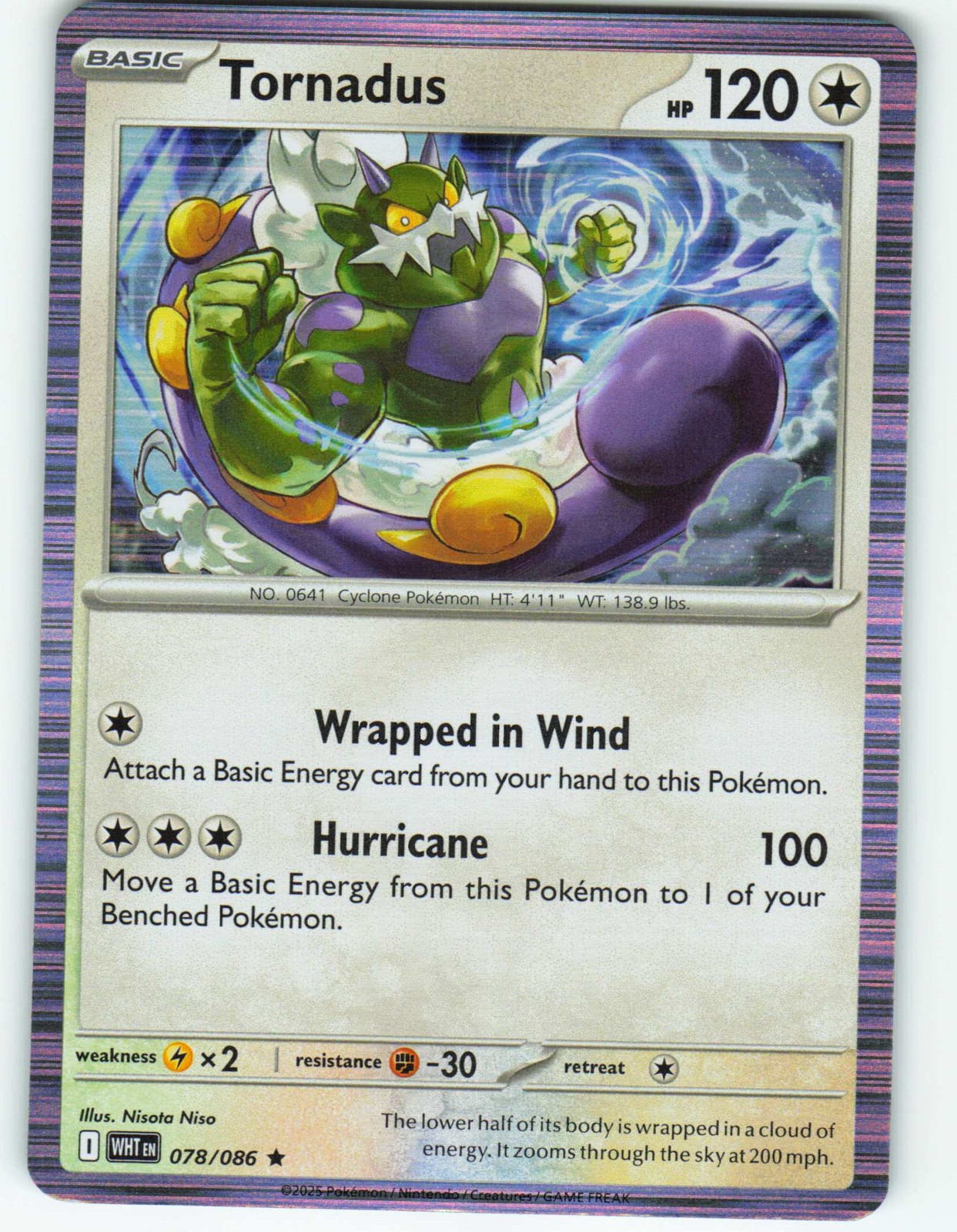 Tornadus - Holo - 78/86 White Flare - Pokémon TCG - 2025