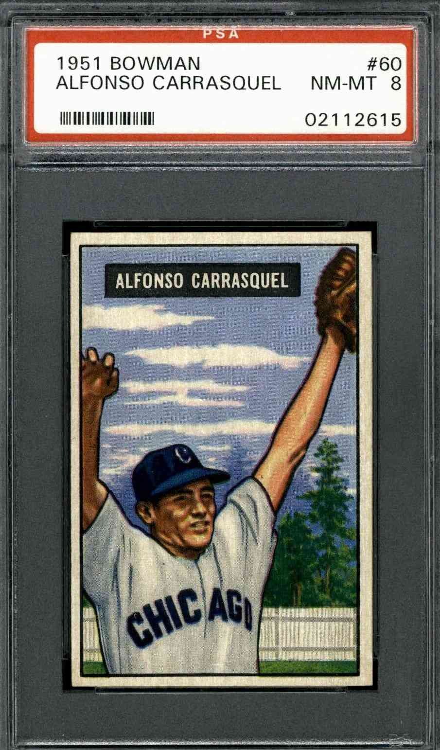 1951 Bowman #60 Alfonso Carrasquel - PSA 8