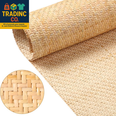 14''X 59'' Natural Cane Webbing V Shape Rattan Webbing Roll for Caning Projects Wo