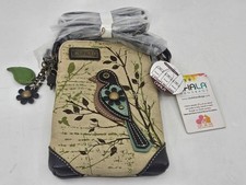 CHALA Bird Safari Canvas Crossbody Cell Phone Purse Wristlet 2 Straps Sand NEW