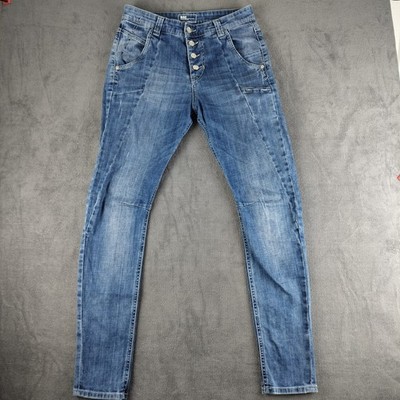 MAC Jeans Damen W34 L28 Laxy Blau Button Fly Verschluss Premium Jeans