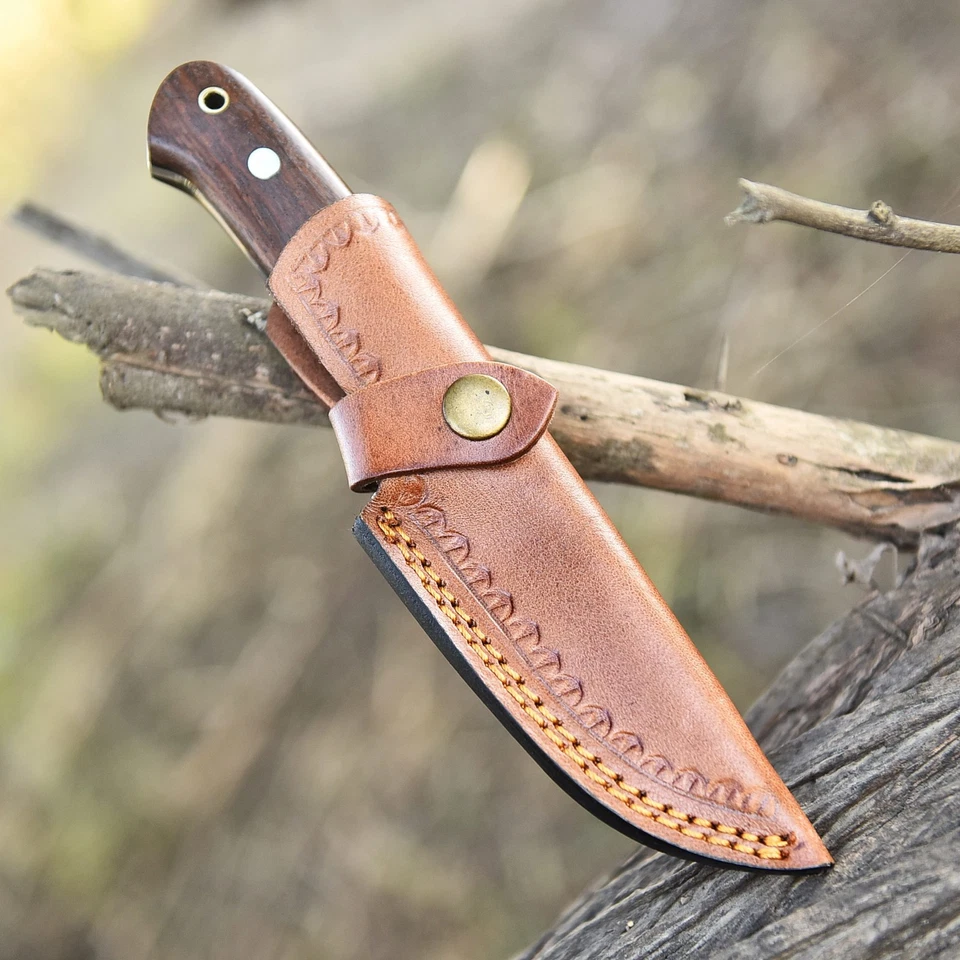 定制手工大马士革钢无爱野营生存皮肤狩猎刀 — 第 4/4 张图片
